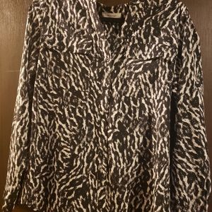 Calvin Klein long sleeve button up shirt Leopard